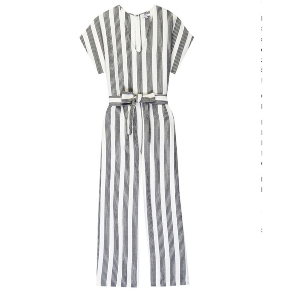 Rails Angela Cypress‎ Stripe Linen Blend Jumpsuit  XS Summer vacation travel - Picture 2 of 13